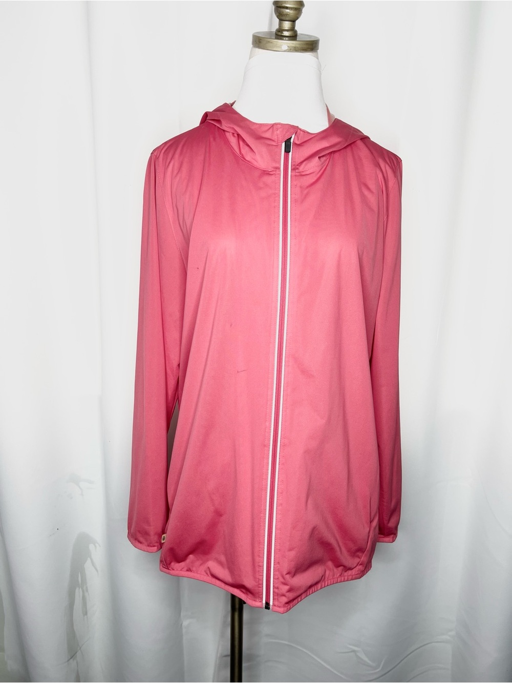 J. JILL PURE JILL FIT FULL ZIP LIGHTWEIGHT HOODED WINDBREAKER JACKET